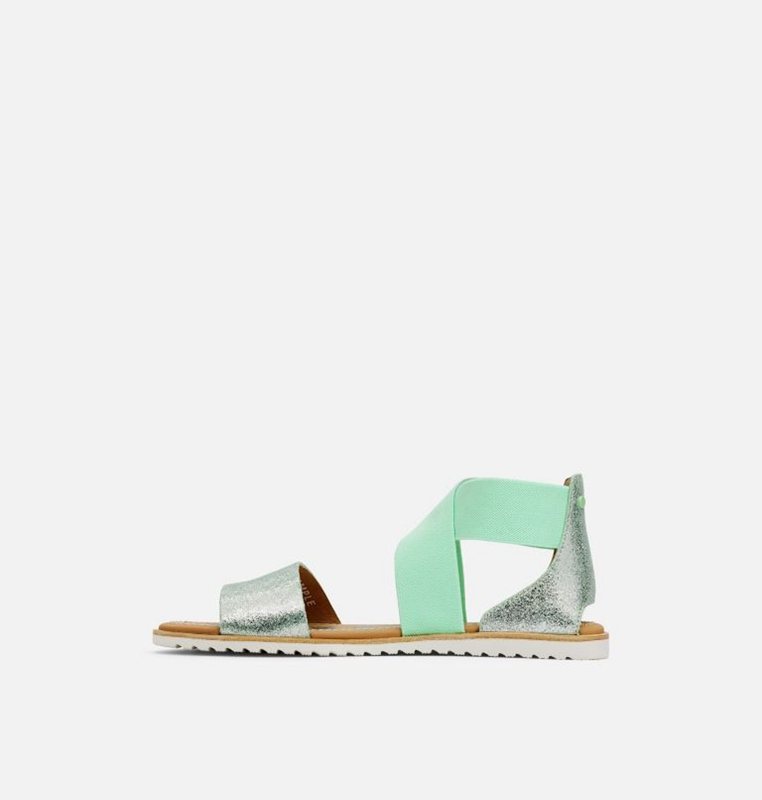 Womens Sandals Mint - Sorel Ella™ Flat - 815370-GRJ